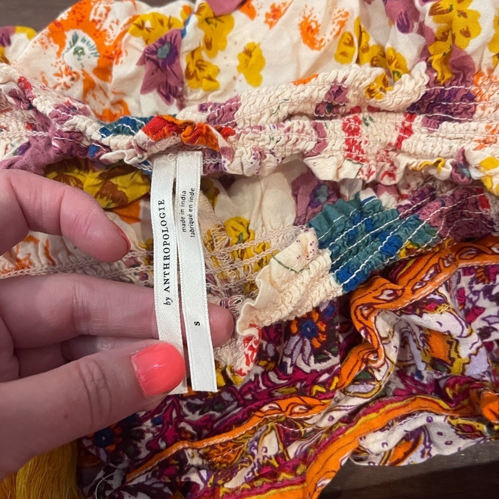 Anthropologie floral pajama shorts with drawstring size small - Picture 4 of 7